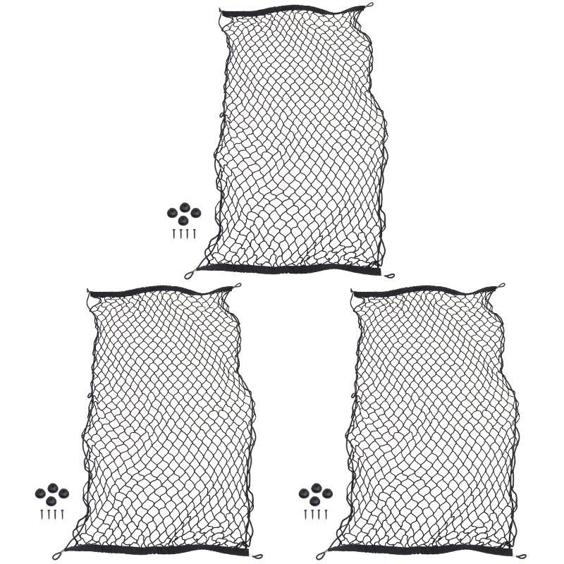 Car Organizer 3pcs Mesh Storage Net Trunk Cargo With 4 Hooks Auto Accessory - 110x50cm (Black)
Car Organizer 3pcs Mesh Storage Net Trunk Cargo With 4 Hooks Auto Accessory - 110x50cm (Black)