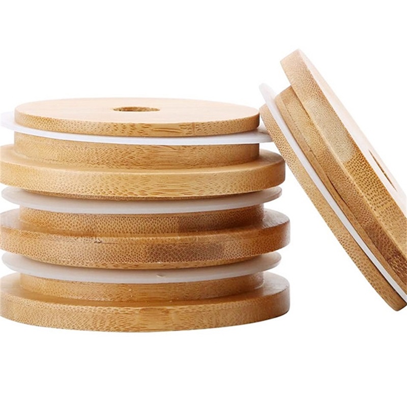 Bamboo Cap Lids Reusable Bamboo Mason Jar Lids with Straw Hole and Silicone Seal 4597 Q2
Bamboo Cap Lids Reusable Bamboo Mason Jar Lids with Straw Hole and Silicone Seal 4597 Q2
