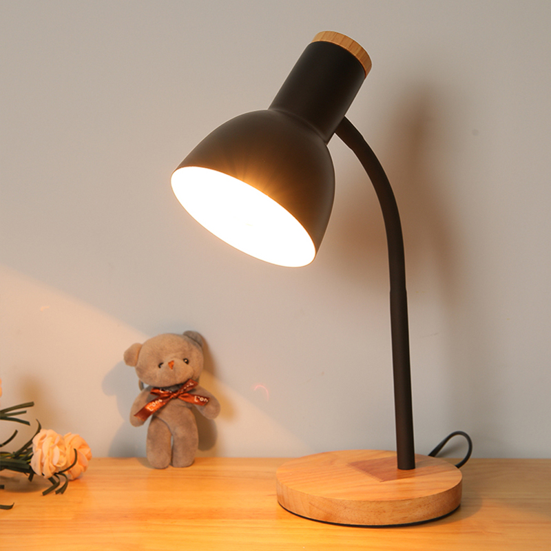 Elegant Nordic Solid Wood LED Desk Lamp - Perfect Read-Friendly Lighting Solution for Living Spaces