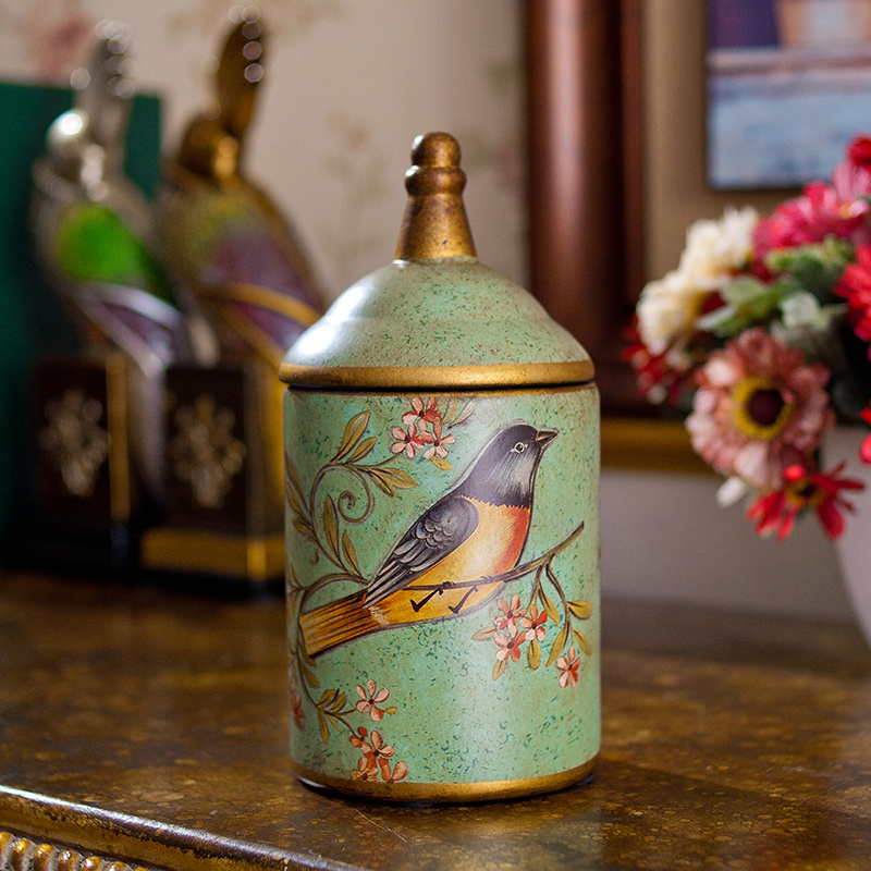 Vintage Ceramic Kitchen Canister Jars Storage Bottles Retro Tea Candy Tin Sugar Pot Organizer Painted Cans Cooking 210330 - view 4