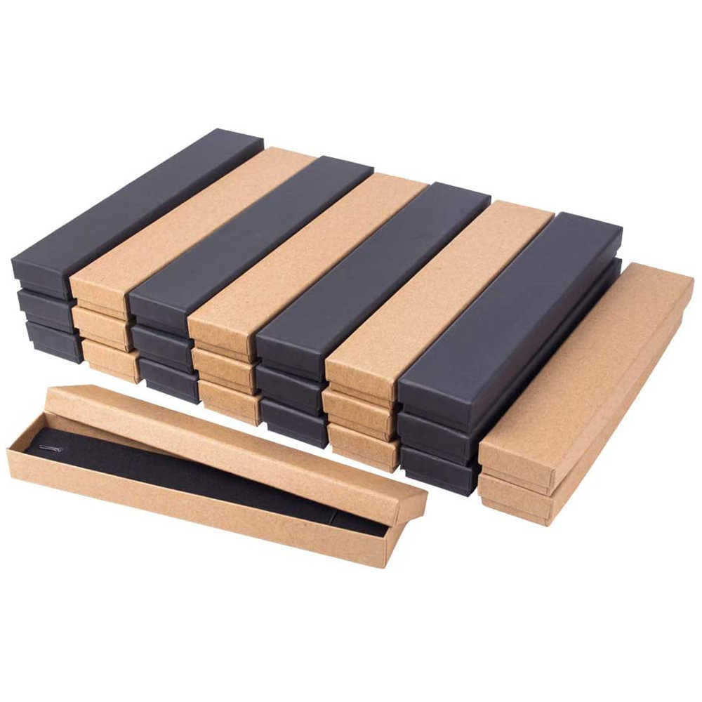 12 pcs 21x4x2cm Rectangle Cardboard Jewelry Set Box for Ring Necklace gift boxes for jewellery packaging with Sponge inside F70 216172024