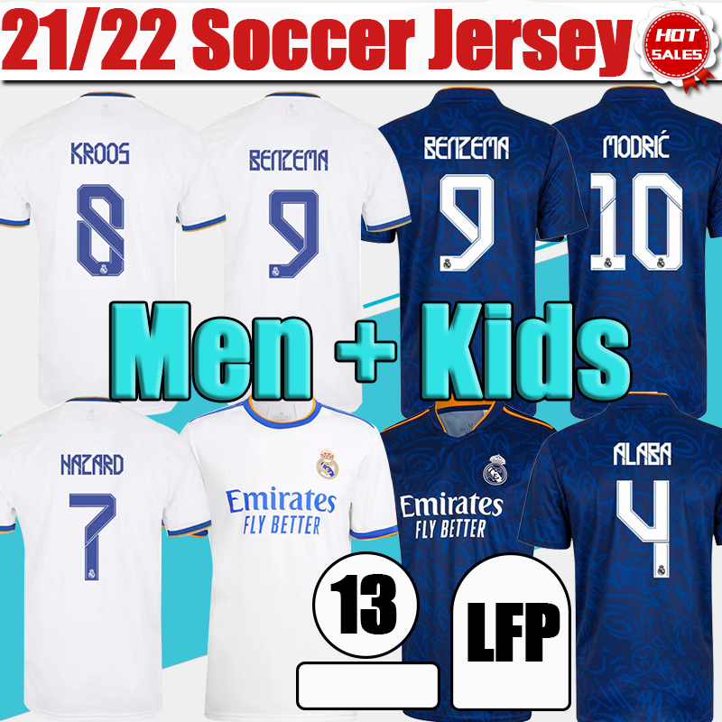 Real Madrid Soccer Jersey 21/22 #9 BENZEMA #10 MODRIC Adult Home white Soccer Shirt 2021/2022 Fans Version #8 KROOS #20 VINI JR. Away Blue F, Black;yellow
Real Madrid Soccer Jersey 21/22 #9 BENZEMA #10 MODRIC Adult Home white Soccer Shirt 2021/2022 Fans Version #8 KROOS #20 VINI JR. Away Blue F, Black;yellow