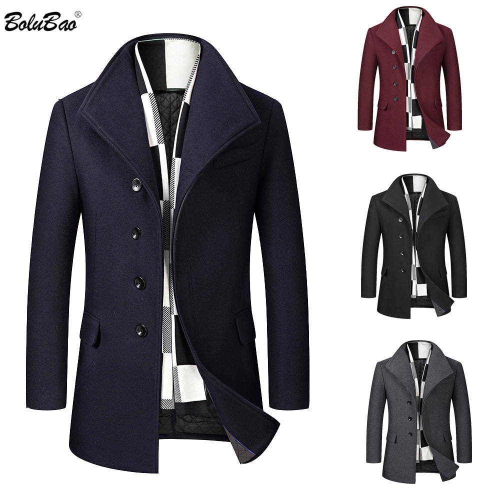 BOLUBAO Wool Blend Coat Men Quality Brand Men's Casual Wild Wool Overcoat Male Trend Solid Color Wool Coat Send Scarf 210518, Navy
BOLUBAO Wool Blend Coat Men Quality Brand Men's Casual Wild Wool Overcoat Male Trend Solid Color Wool Coat Send Scarf 210518, Navy