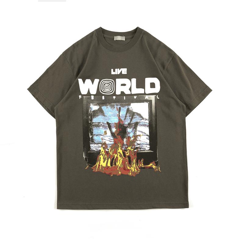 T shirts for man Designer clothing Astroworld Travis Sco Short-Sleeved T-shirt Ins Hip-Hop Flame Oversized High Quality Cotton Mens, Black
T shirts for man Designer clothing Astroworld Travis Sco Short-Sleeved T-shirt Ins Hip-Hop Flame Oversized High Quality Cotton Mens, Black