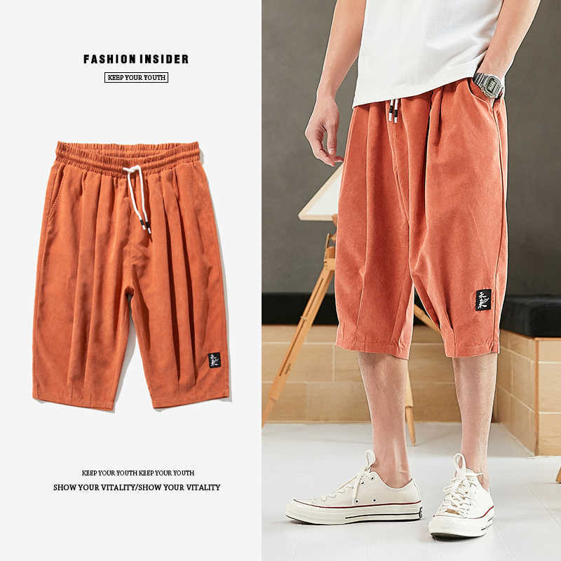 Plus Size Summer Harem Pants Men Short Joggers Chinese Style Calf-Length Casual Baggy Pants Male Capris Trousers 8XL 210810