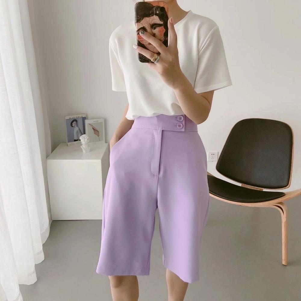 Autumn 70s Boyfriend Women Long Blazer Lavender Loose High Waist Knee Length Wide Leg Pants Sleeve Suits 2 Pieces Set 210429