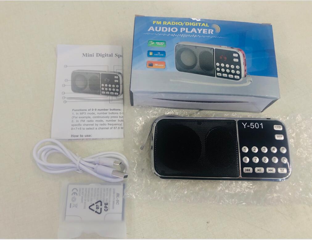 L-088 Portable Speaker MP3 Audio Music Player Y-501 FM Radio Loudspeaker with Flashlight USB AUX TF Slot 10pcs up
L-088 Portable Speaker MP3 Audio Music Player Y-501 FM Radio Loudspeaker with Flashlight USB AUX TF Slot 10pcs up