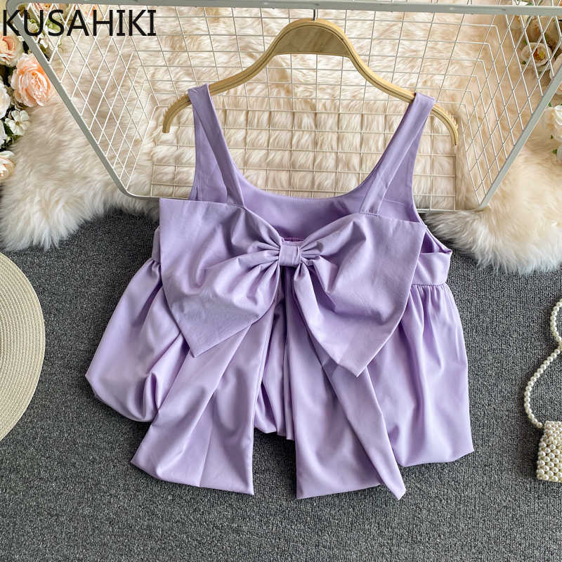 KUSAHIKI Korean Summer Sweet Bowknot Tanks Top Causal Sleeveless O-neck Women Camis Solid Short Sling Vest 6H468 210602, Blue
KUSAHIKI Korean Summer Sweet Bowknot Tanks Top Causal Sleeveless O-neck Women Camis Solid Short Sling Vest 6H468 210602, Blue
