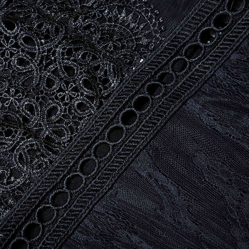 Vintage Fashion Dress Spring Women's Lantern sleeve see through Mesh Floral Embroidery Sexy party Long 210524