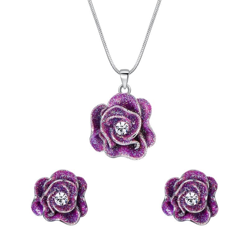 Earrings & Necklace Camellia Flower For Women Enamel Pendant Charm Neck Chain Collier Femme Jewelry Set Crystal Party Gifts, Silver
Earrings & Necklace Camellia Flower For Women Enamel Pendant Charm Neck Chain Collier Femme Jewelry Set Crystal Party Gifts, Silver