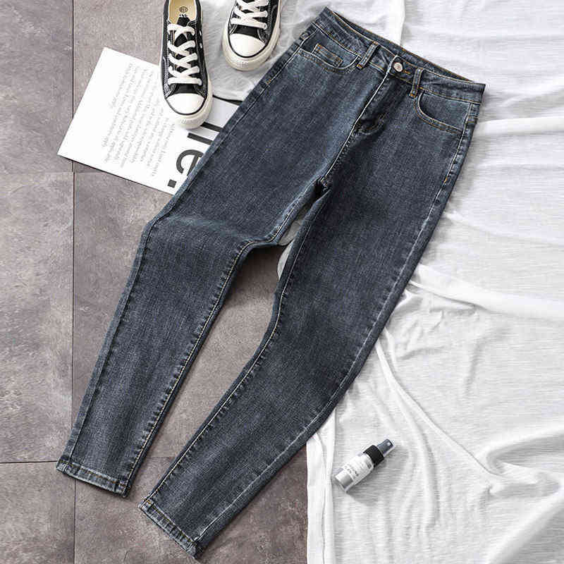 Slim Blue Skinny Jeans for Women High Waist Woman Denim Pencil Pants Stretch Ladies Plus Size 211129