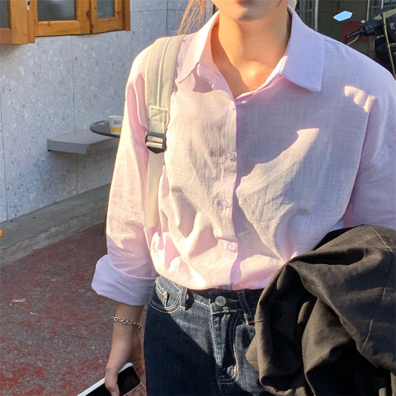 Simple Solid Color Loose Lazy Cotton Linen Korean Chic Summer Shirt All Match Brief Thin Sunscreen Tops Blouses 210421