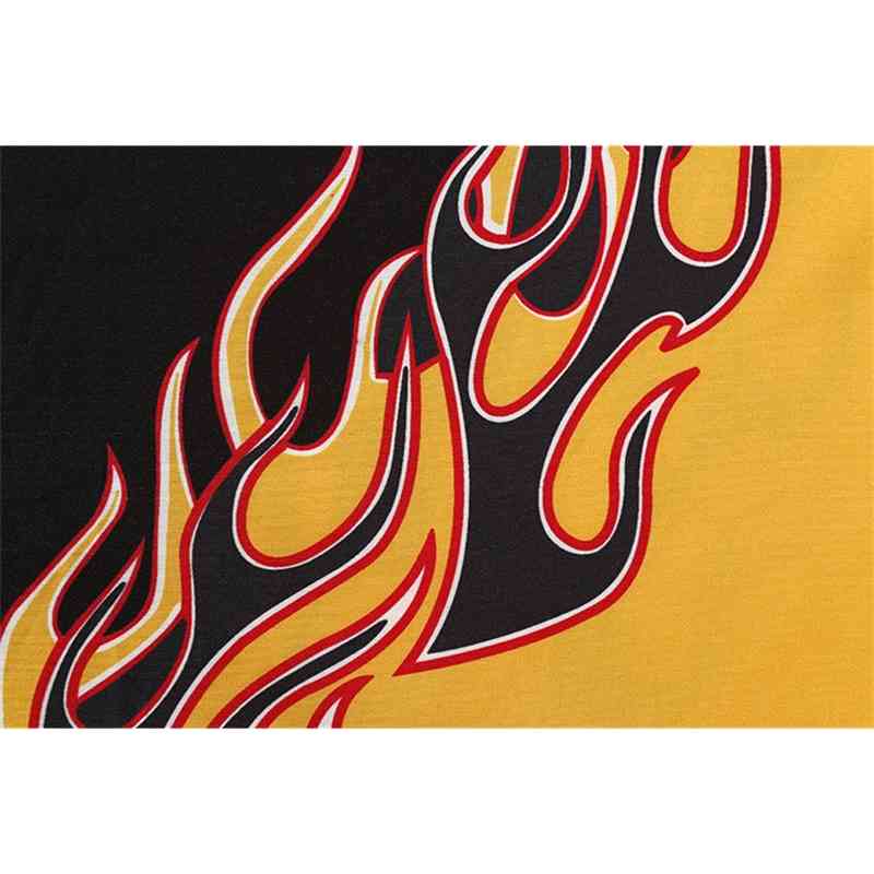 Chic Girls Harajuku 3D Flame Printed Shirts Lapel Loose Blouses Short-sleeved Cardigan Single-breasted Tops Streetwear 210519