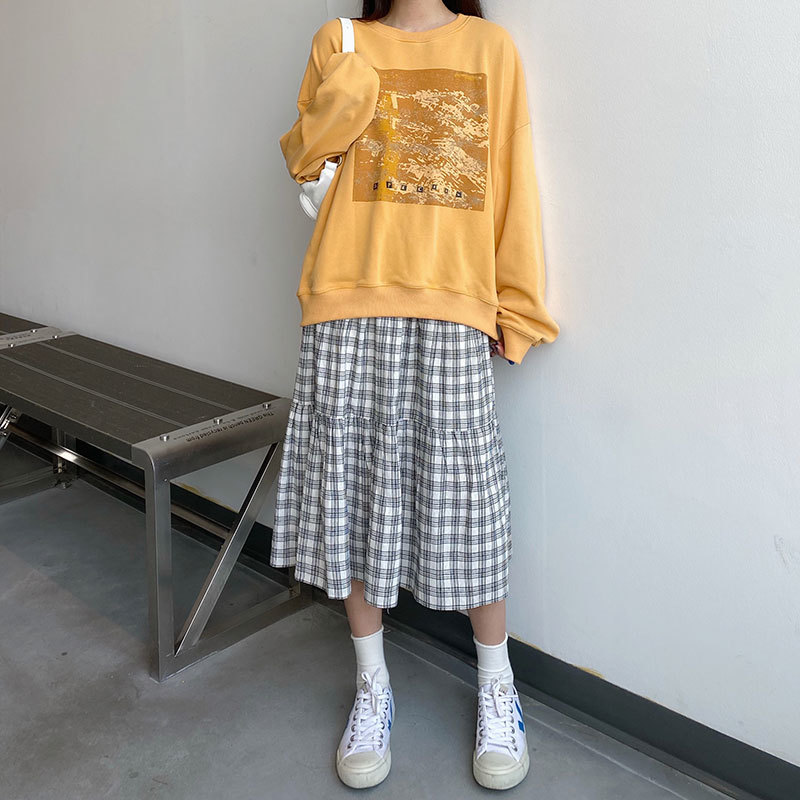 2 colors autumn korean style wash Women Sweatshirts Long Sleeve Sweatshirt Womens pullovers ( X1523) 210423