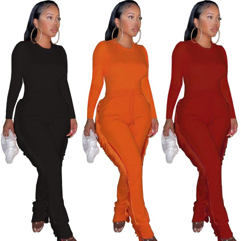 Women's Two Piece Pants RStylish Autumn Winter Sport Active Set Long Sleeve T-shirt And Tassel Side Tracksuit Pieces, White
Women's Two Piece Pants RStylish Autumn Winter Sport Active Set Long Sleeve T-shirt And Tassel Side Tracksuit Pieces, White