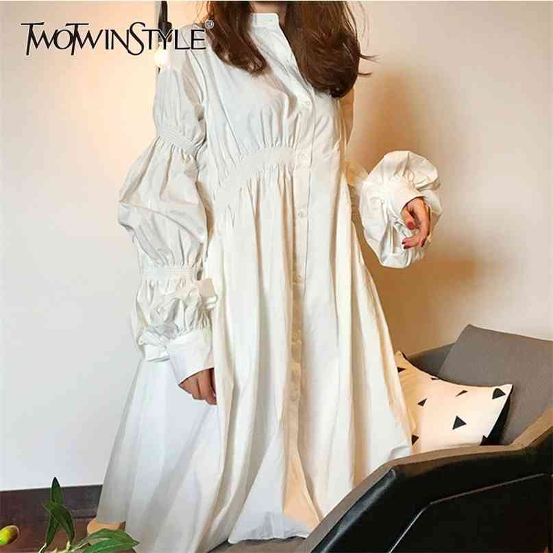 Puff Sleeve Shirt Dress Women Ruched Oversized Casual Female Fashion Clothing Big Size Autumn 210520, White
Puff Sleeve Shirt Dress Women Ruched Oversized Casual Female Fashion Clothing Big Size Autumn 210520, White