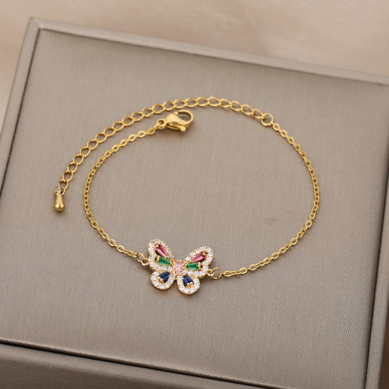 Link, Chain Zircon Jewelry Shiny Butterfly Charm Bracelet Colorful CZ Stone Bracelets For Women Wedding Bridal Gift
Link, Chain Zircon Jewelry Shiny Butterfly Charm Bracelet Colorful CZ Stone Bracelets For Women Wedding Bridal Gift