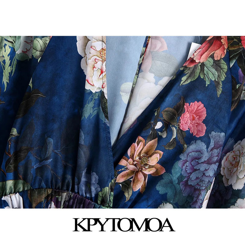 Women Chic Fashion Floral Print Ruffled Playsuits Long Sleeve Elastic Waist Female Short Jumpsuits Mujer 210420