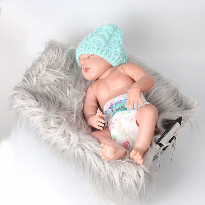 50*60CM Newborn Receiving Blanket Fur Solid Photography Props Mat Baby Sleeping Carpet Soft Infant Swaddling Towel Photo Fluff 210413bj