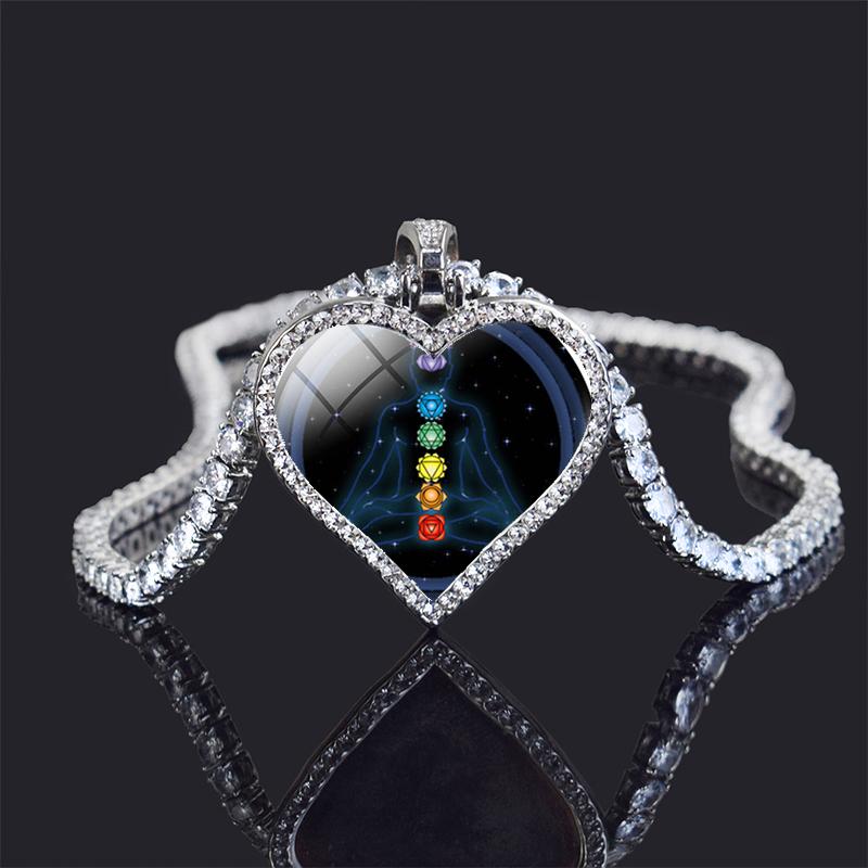 Pendant Necklaces 7 Chakra Necklace Yoga Meditation Silver Plated Jewelry Rhinestone Chain Women Fashion Accessories
Pendant Necklaces 7 Chakra Necklace Yoga Meditation Silver Plated Jewelry Rhinestone Chain Women Fashion Accessories