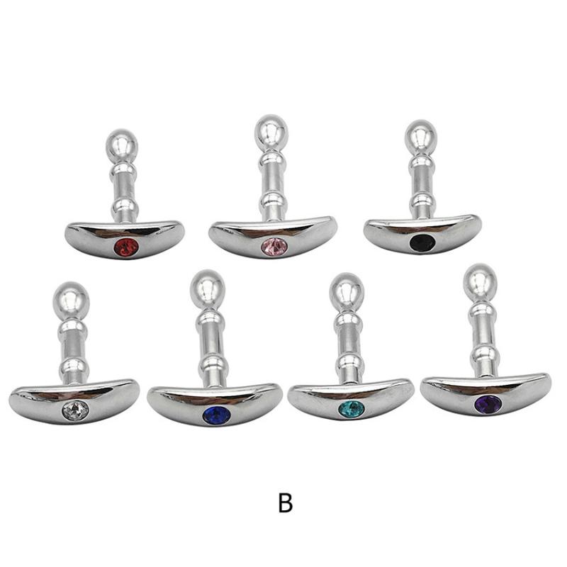 Sex Toys For Couples 1pcs Aluminum Alloy Base Anal BuPlug Colored Crystal With Jewelry Birth Stone Butt-Anal-Play Jewel