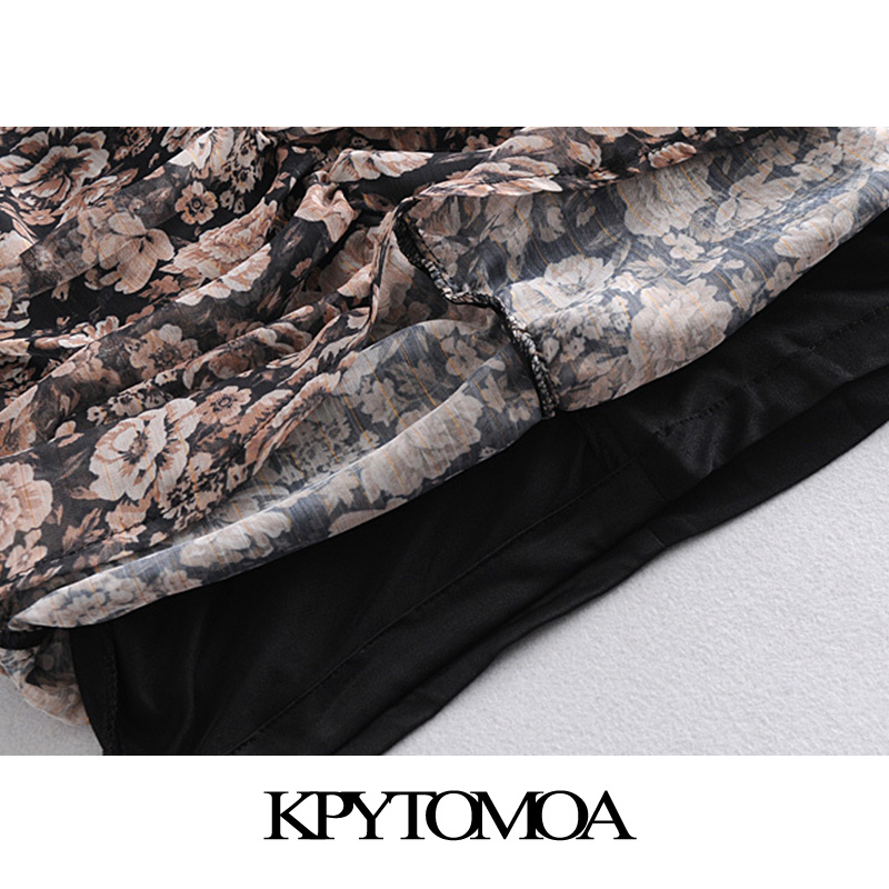 Women Fashion Metallic Thread Floral Print Pleated Mini Dress Long Sleeve With Lining Female Dresses Mujer 210420