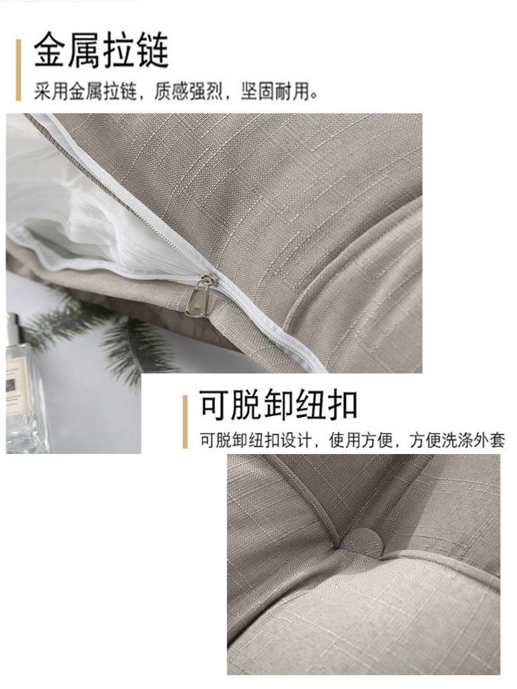 SongKAum Washable 100% Cotton Long Bedside Pillows With Filling Solid Simple Pillow Single Double Home Cushion For Sleeping