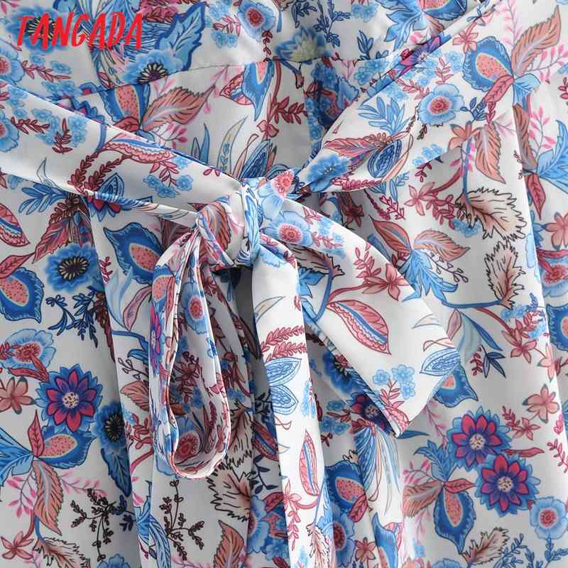 Women Colorful Floral Print Chiffon Short Sleeve With Slash Female Casual Jumpsuit 1F164 210416