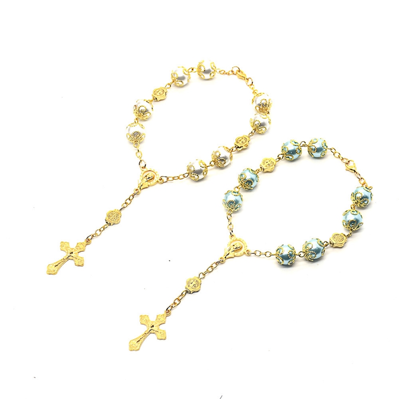 Cross Strand Bracelets Imitaiton Pearl Beades Gold Jesus Rosary Bracelet For Men Women
Cross Strand Bracelets Imitaiton Pearl Beades Gold Jesus Rosary Bracelet For Men Women