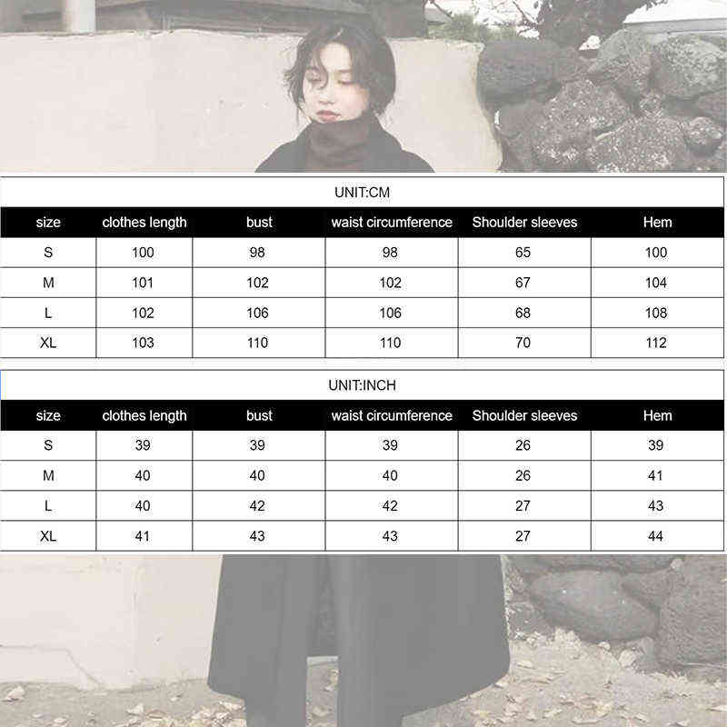 Women's Woolen Coat Korean Style Loose harajuku Ladies Autumn Cashmere Long women's Winter 211130