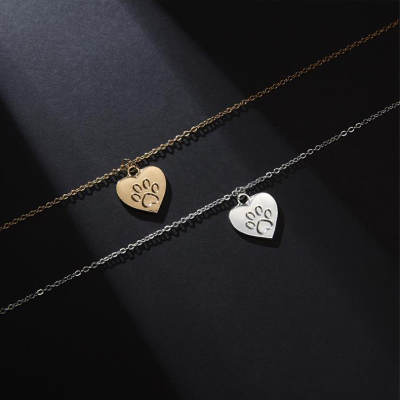 Printed Paw Cat Love Necklace Animal Cat Footprint Clambone Chain 
Printed Paw Cat Love Necklace Animal Cat Footprint Clambone Chain