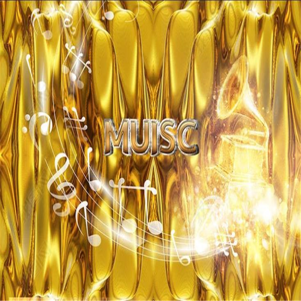 Golden streamer song ktv bar music background wall living style wallpaper