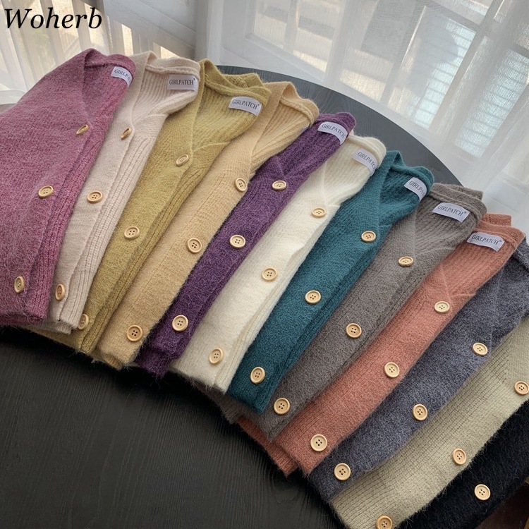 Spring Autumn Vintage Sleeveless V-neck Knitted Vest Sweater Women Solid Pullovers Ladies Casual Tank Top 210519