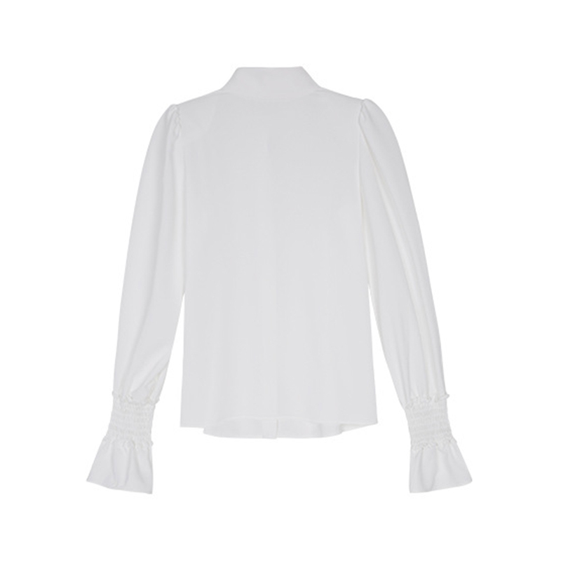 Elegant Casual Blouse For Women Lapel Long Sleeve White Patchwork Button Female Fashion Clothing 210524