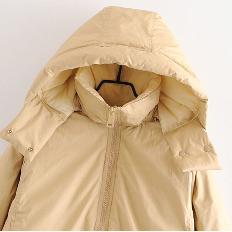 Korean Style Hooded High-neck Warm Winter Women's Jacket Sweet Long Sleeve Zipper Chic Female Coat Tops 210507