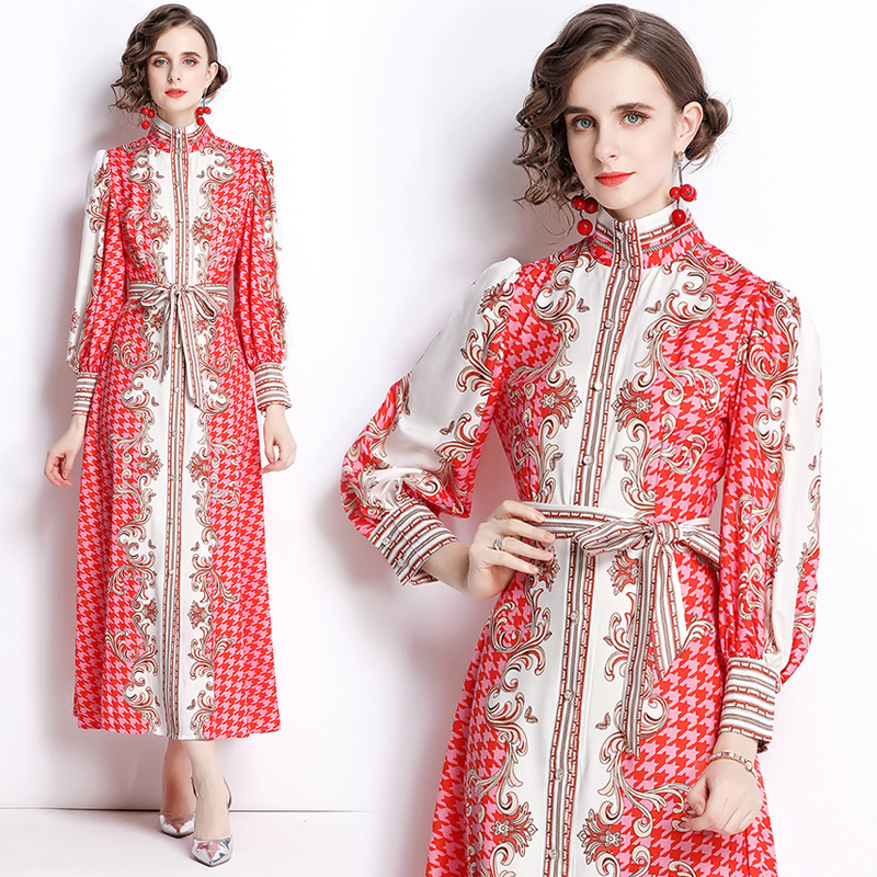 Womens Boutique Dress Retro Spring Autumn Shirt Dress High-end Trend Lady Long Dress Fashion Temperament Bow Printed Dresses, Multi
Womens Boutique Dress Retro Spring Autumn Shirt Dress High-end Trend Lady Long Dress Fashion Temperament Bow Printed Dresses, Multi