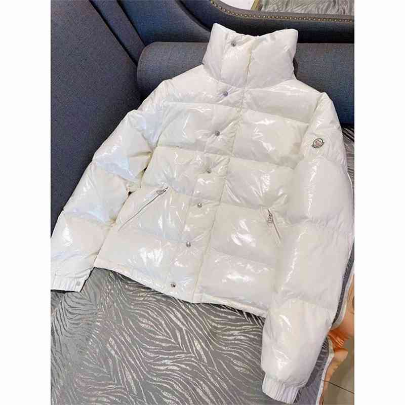 French m Maya autumn winter zipper buddy bread Mongolian family bright face stand collar down jacket, White 
French m Maya autumn winter zipper buddy bread Mongolian family bright face stand collar down jacket, White