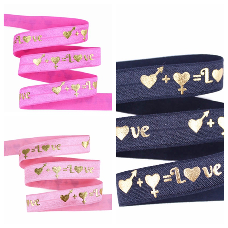 100yards/lot Gold Foil LOVE hearts FOE Ribbon Valentine Fold Over Elastic welcome custom design
100yards/lot Gold Foil LOVE hearts FOE Ribbon Valentine Fold Over Elastic welcome custom design