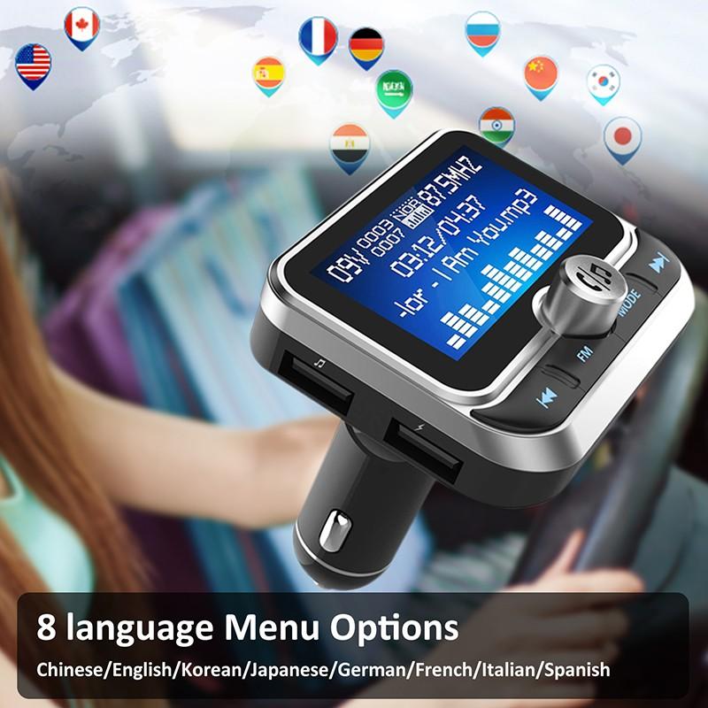 1.8 Inch LCD FM Transmitter kit Bluetooth Car MP3 Player Handsfree Wireless Transmiter Radio Adapter USB Auto Charger Remote Control