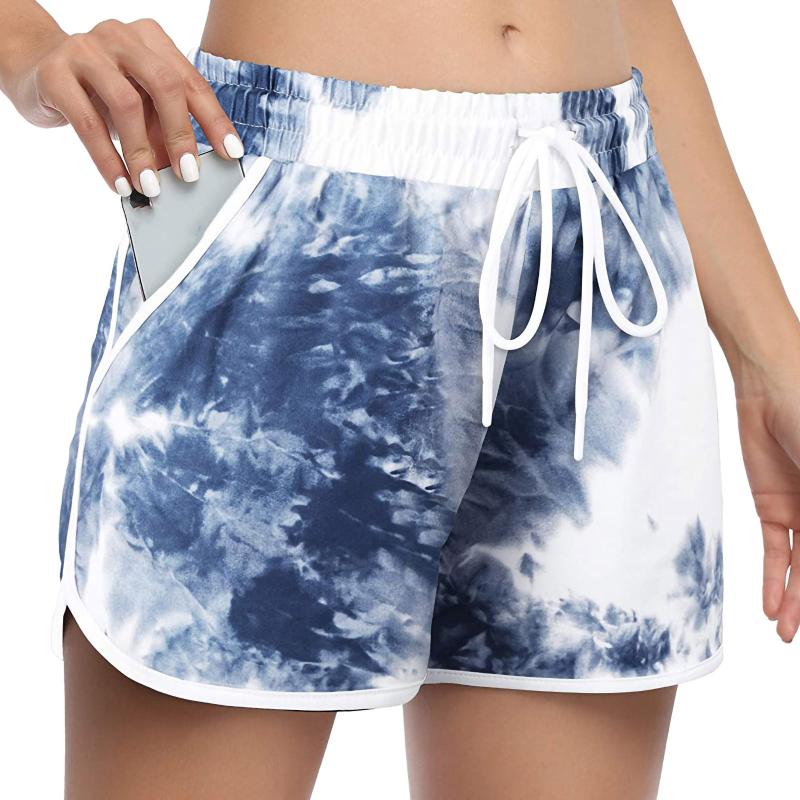 Shorts Women Comfy Summer Tie-dye Drawstring Elastic Waist Pockets Casual Plus Size 5xl Short Spantalones Cortos De Mujer Women's