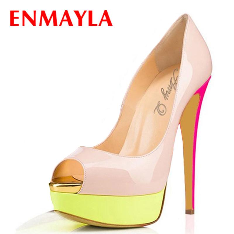 Sexy Women Patent Leather High Heels Shoes Woman Peep Toe Nude Pumps Stiletto Platform Party Club Dress, Black
Sexy Women Patent Leather High Heels Shoes Woman Peep Toe Nude Pumps Stiletto Platform Party Club Dress, Black