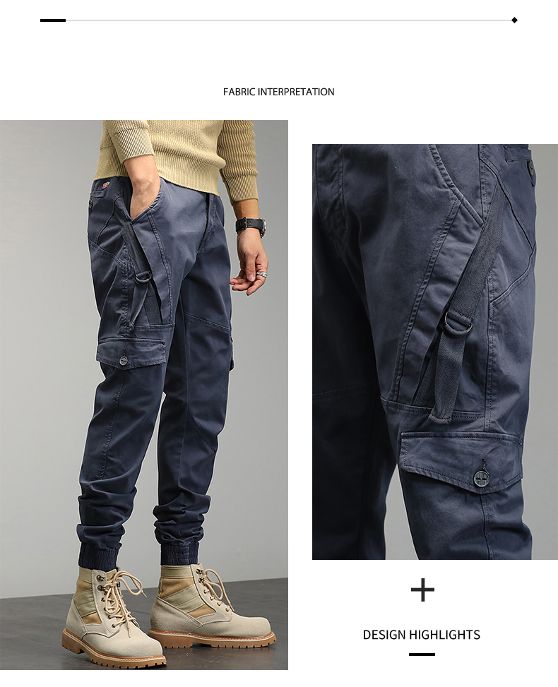 New Tactical Pants Men Multiple Pockets Tacitical Trousers Men Slim Fit Cargo Pants Fashion Solid Joggers 29-38