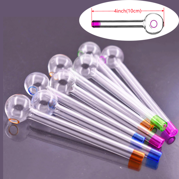 4.0Inch 10CM Length Pyrex Glass Pipe Cheap Glass Oil Burner Pipe Water Hand Pipes Smoking Accessories