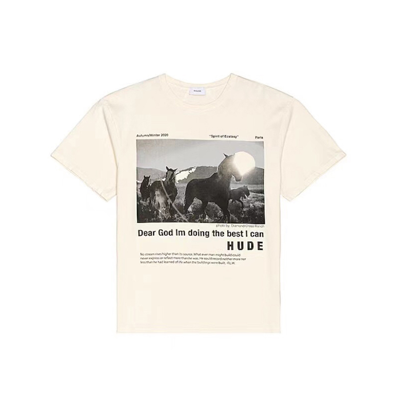USA Europe spring summer Horse Painting T Shirt casual Beige Men Women High Street Cotton Tee Tshirt, White;black
USA Europe spring summer Horse Painting T Shirt casual Beige Men Women High Street Cotton Tee Tshirt, White;black