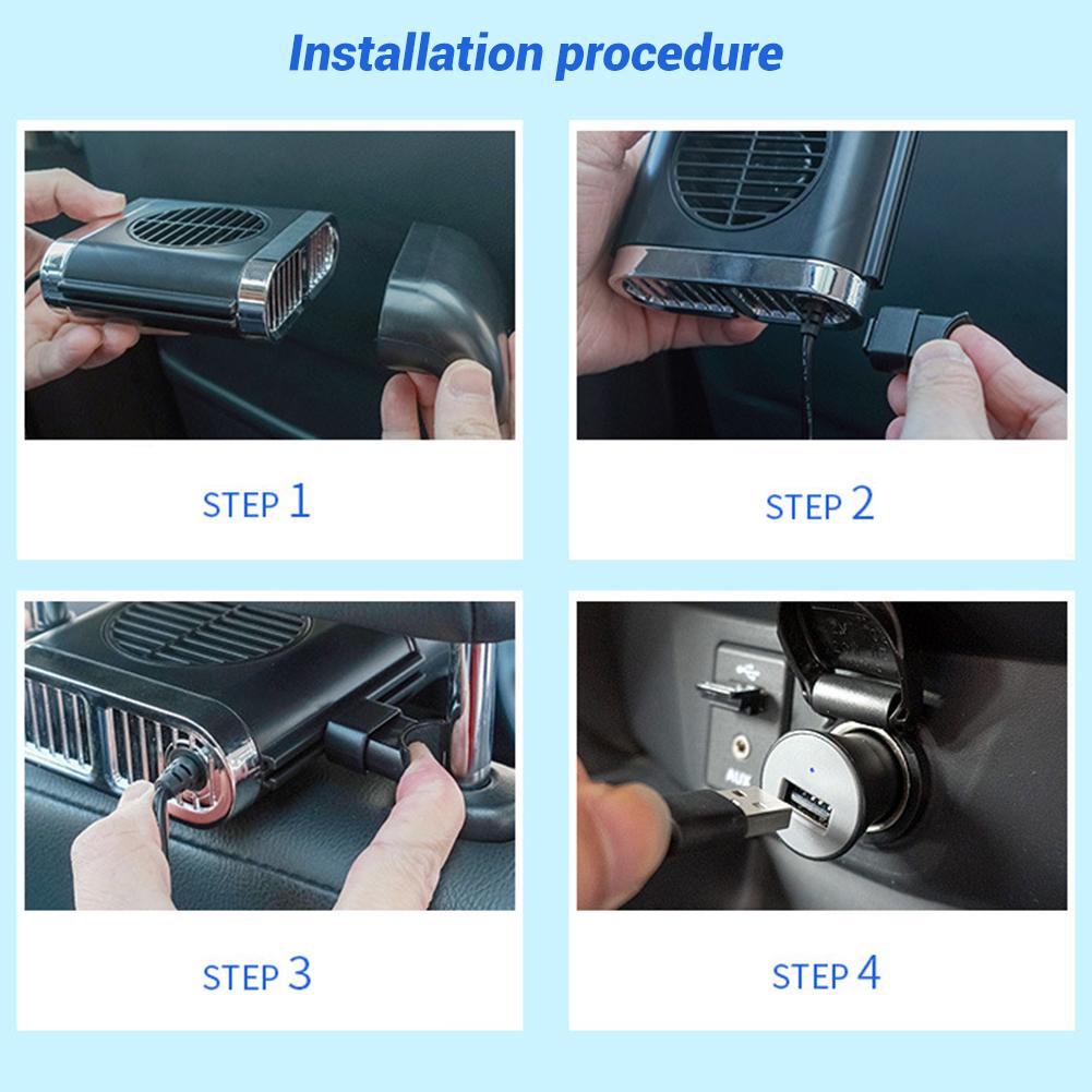 USB Car Fan Silent Wireless Charging Magnetic Cooler 3 Speed Adjustable Universal Car Rear Seat Auto Cooling-fan Accessories
