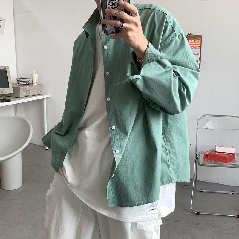 Fashion Men's Casual Long Sleeve Shirt Korean Streetwear Solid Color Woman Oversize Clothing Tops, Black
Fashion Men's Casual Long Sleeve Shirt Korean Streetwear Solid Color Woman Oversize Clothing Tops, Black