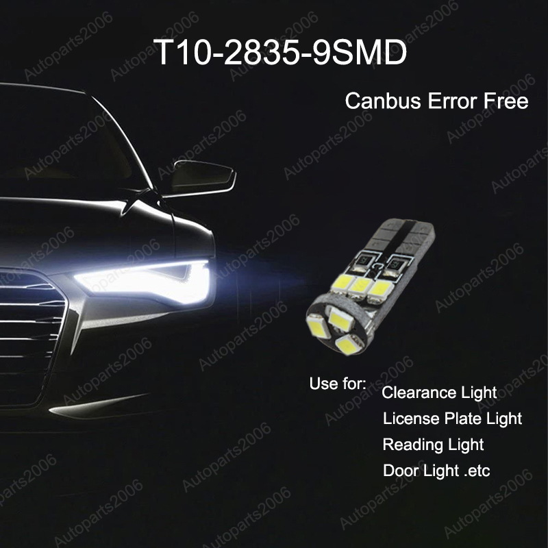 50Pcs/Lot T10 2835 9SMD LED Canbus Error Free Car Bulb Replacement Lights 168 194 2825 Clearance Lamp License Plate Light 12V
50Pcs/Lot T10 2835 9SMD LED Canbus Error Free Car Bulb Replacement Lights 168 194 2825 Clearance Lamp License Plate Light 12V