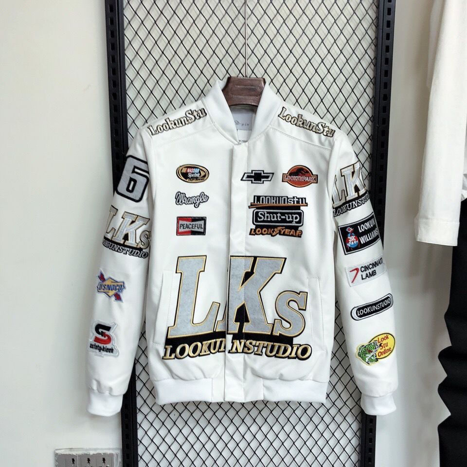 Men's Spring PU Leather Jackets Racing Suit Embroidered Pocket Patch Baseball Uniform Slim Fashion Jacket, White
Men's Spring PU Leather Jackets Racing Suit Embroidered Pocket Patch Baseball Uniform Slim Fashion Jacket, White