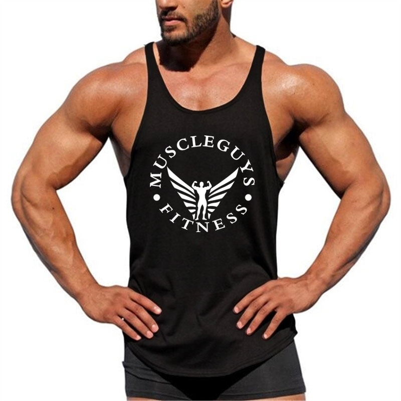 Muscleguys Gym Stringers Mens Tank Tops Sleeveless Shirt,tanktops Bodybuilding and Fitness Men's Gyms Singlets workout Clothes 210421 - view 5