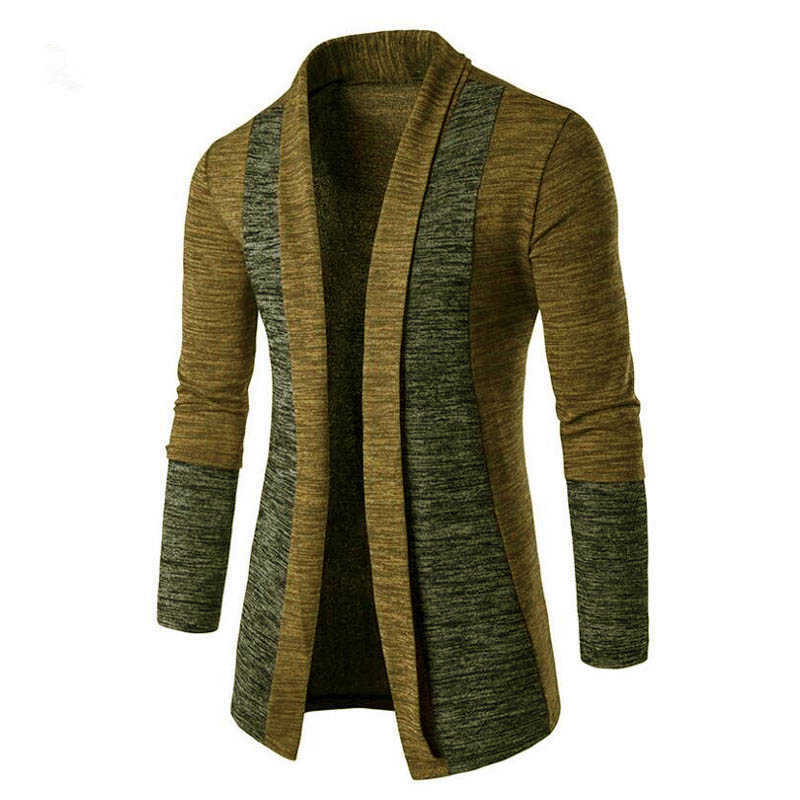 Spring Autumn Sweater Men Long Sleeve Patchwork Thin Knitted Cardigan Men High Quality Casual Men Sweaters Slim Knitwear Coat 210818